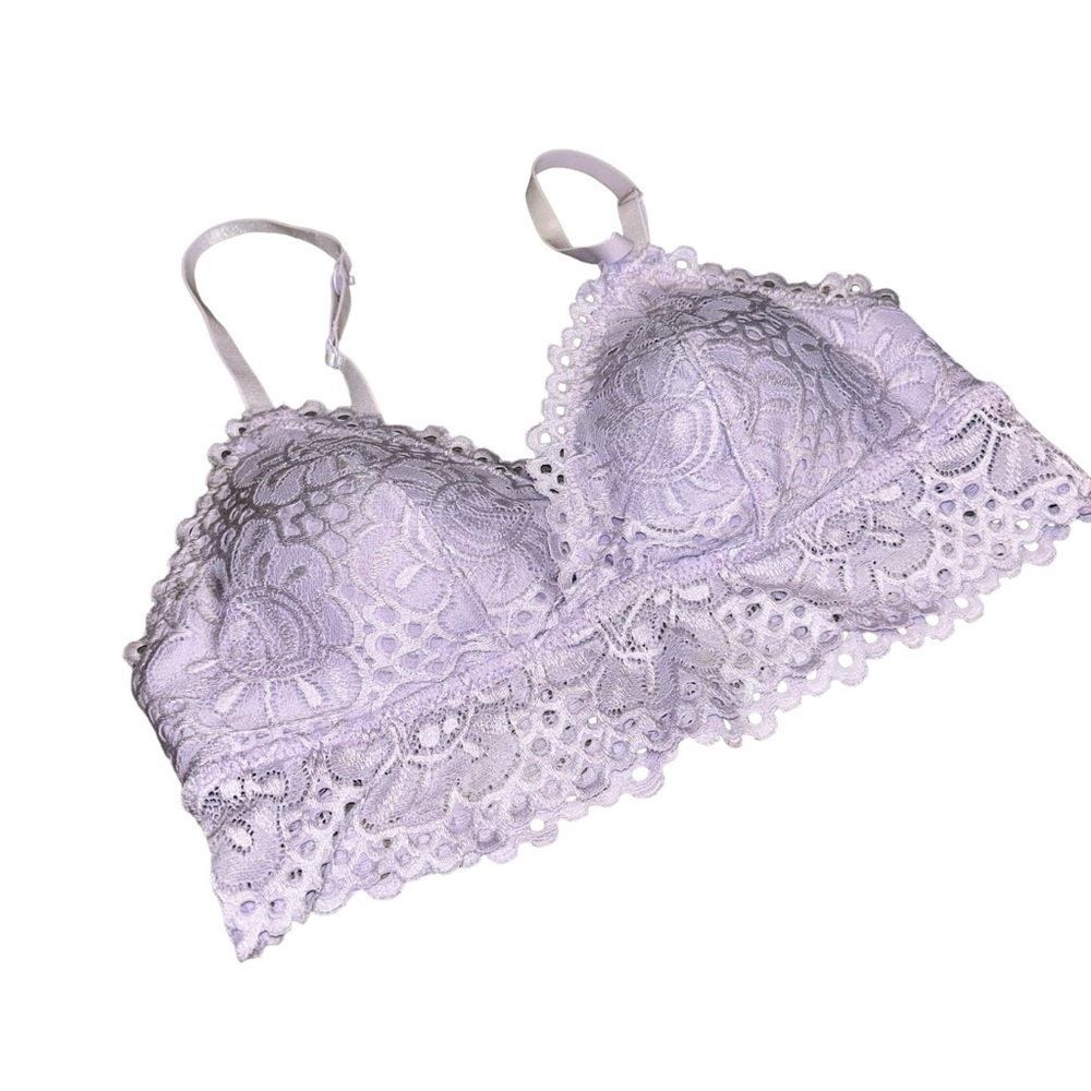 Light Purple Aerie Bralette Bra Lace Design Women’s Size Small Stretchy Material